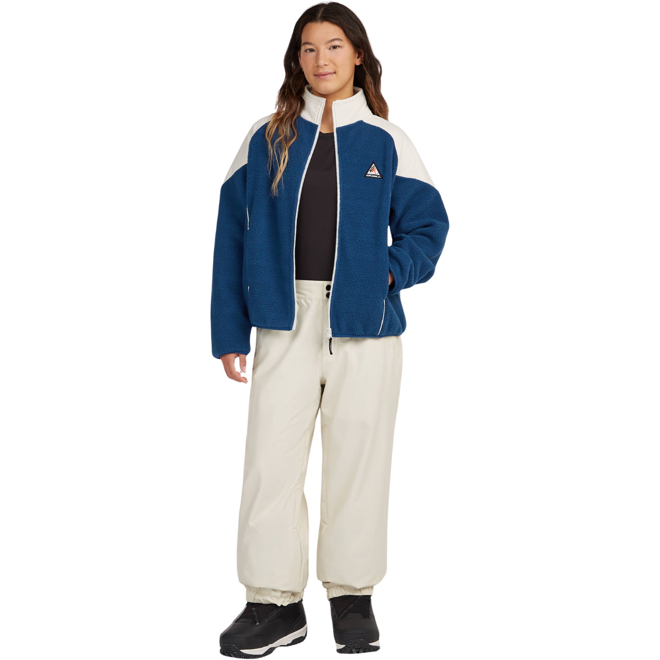 2026 O'Neill Womens Fwc'play Full Zip Hyperfleece 1350101 - Linen White Colour Block